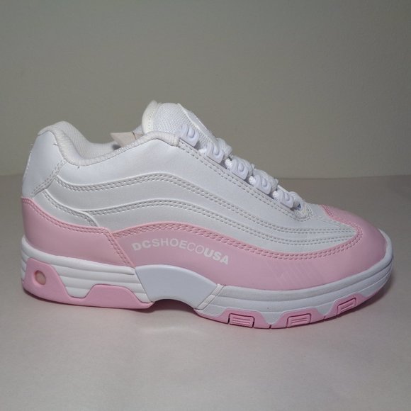 DC Shoes Size 8 M LEGACY LITE White Pink Sneakers New Women's Shoes - Picture 2 of 12